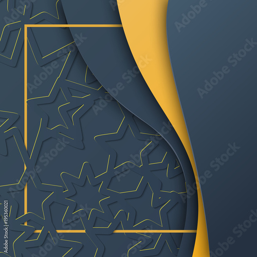 Greeting card template islamic vector design for Eid Mubarak and Ramadan.