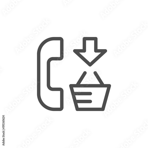 Mobile purchasing line icon