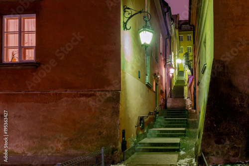Warsaw. The old narrow street.