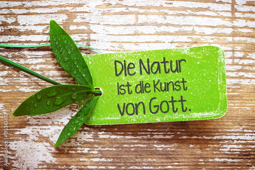 Die Natur ist die Kunst von Gott. photo