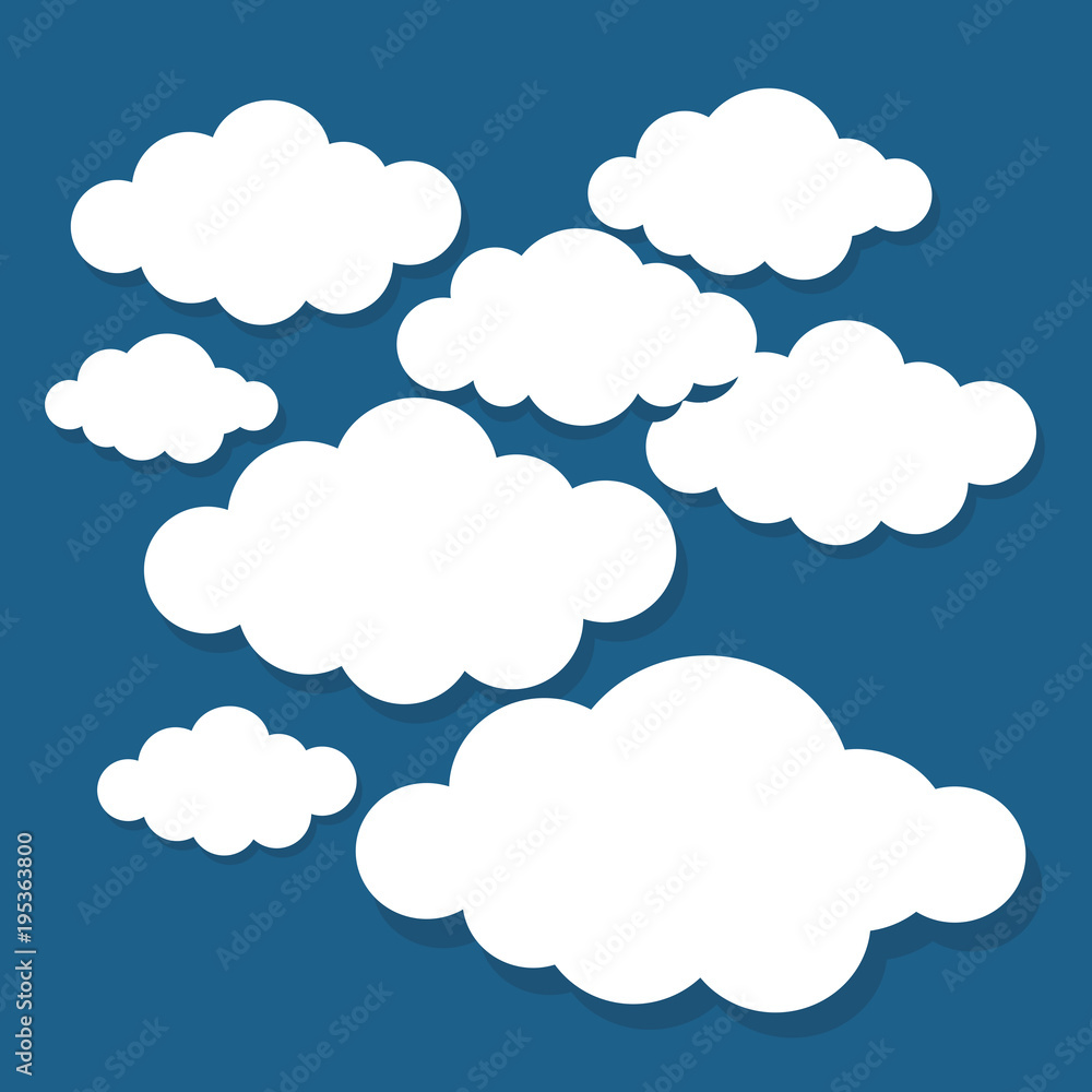 Clouds set isolated. Creative modern concept. Clouds vector illustration