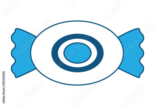 candy icon over white background, blue shading design. vector illustration