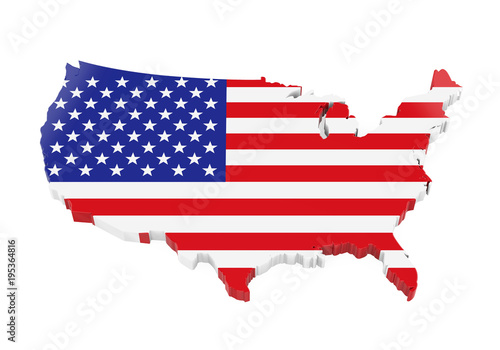 United States of America Map Flag