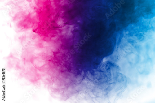 Abstract multicolored smoke on white background. Abstract bright colorful smoke on background. Color clouds. © Pattadis
