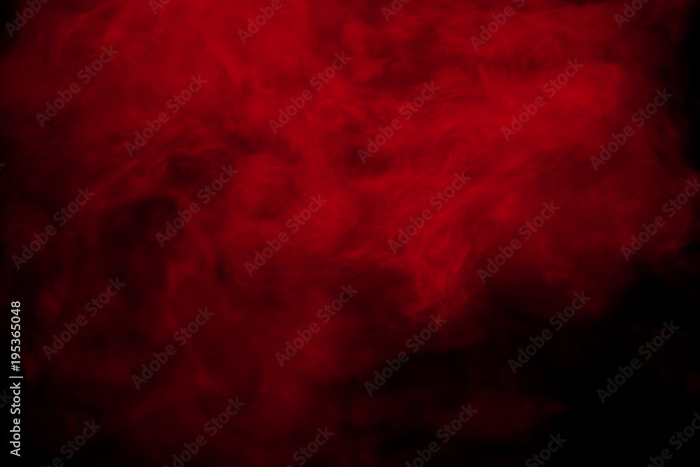 Abstract red smoke on black  background. Red color clouds. - obrazy, fototapety, plakaty 