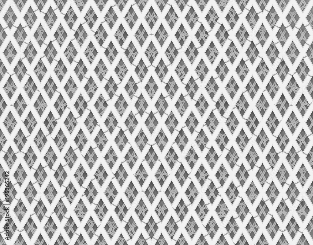 3d rendering. seamless abstract white bars overlay to be diamonds shape pattern wall background. 3d rendering. seamless abstract white bars overlay to be diamonds shape pattern wall background.