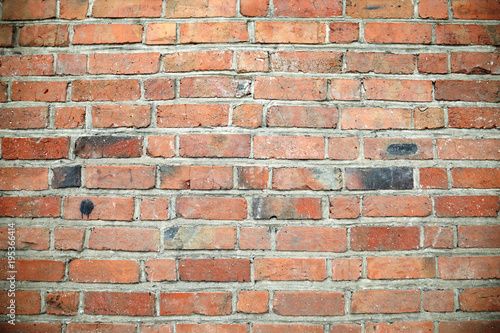 Background with old red brick wall