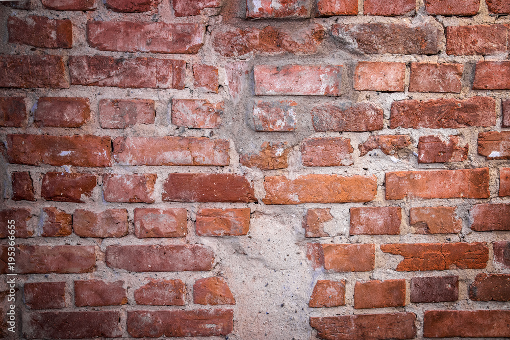 Naklejka premium Background with old red brick wall