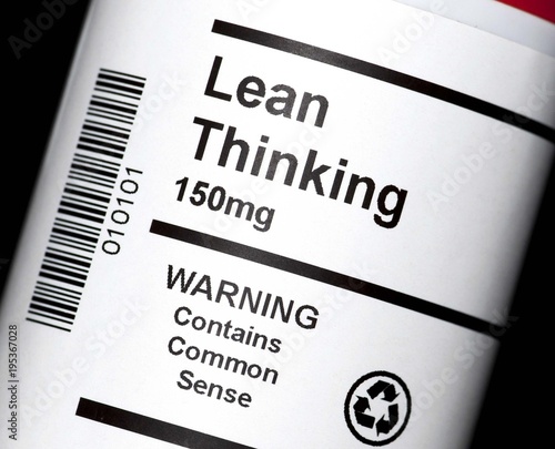 The popular business concept of Lean Thinking in tablet form.