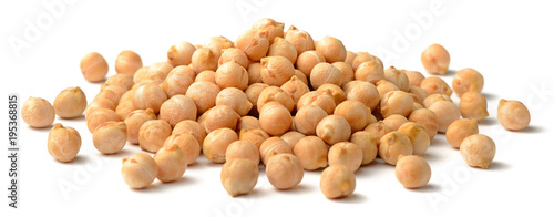 uncooked chickpea isolated on white