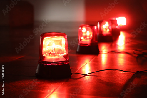 Photographie Background with red flashing alarm lights.
