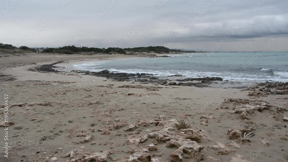 Deserted beach in winter before the storm Deserted beach in winter before the storm