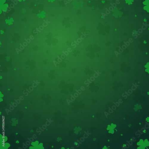 Saint Patricks Day card with clover. Vector illustration