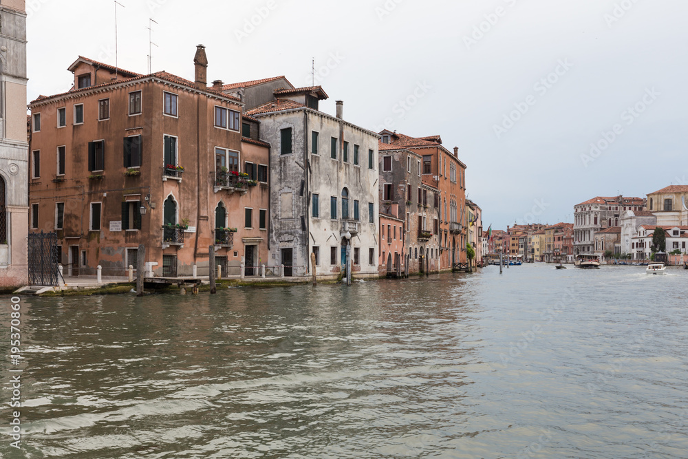 Venice / View of the river canale and city historical architecture