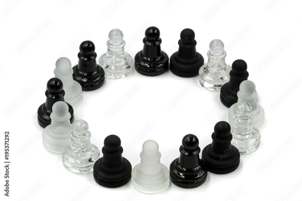 black game figures form a circle as a symbol for a team isolated on white black game figures form a circle as a symbol for a team isolated on white