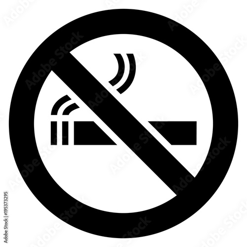 No smoking black sign