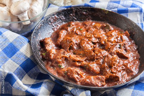 Beef Stroganoff with mushrooms