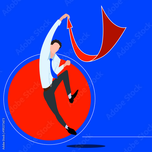 Career planning and goal achievement. Vector illustration flat design. Isolated on background.