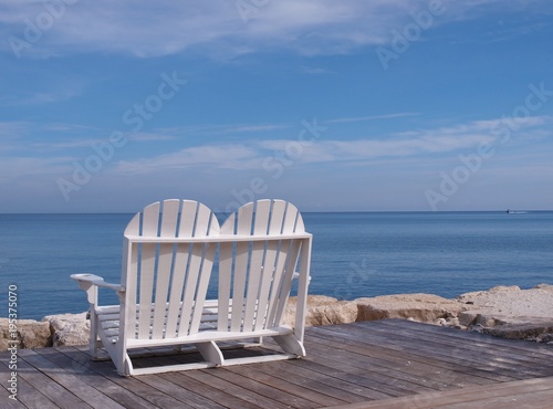 Beach chairs in Jamaica Montego Bay photo