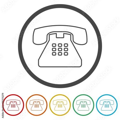 Old phone icon, Phone vector icon, Old vintage telephone symbol 