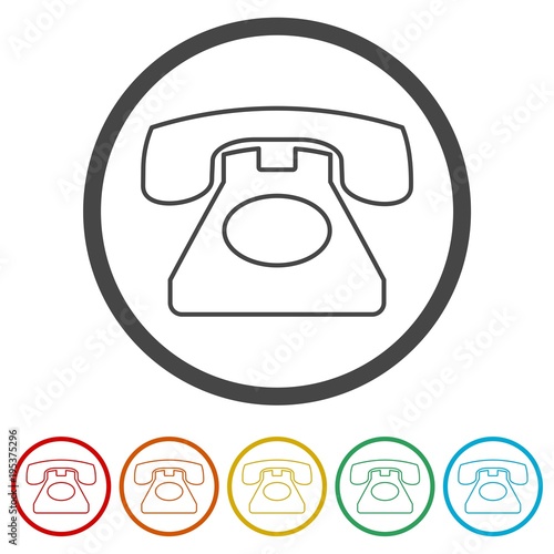 Old phone icon, Phone vector icon, Old vintage telephone symbol 