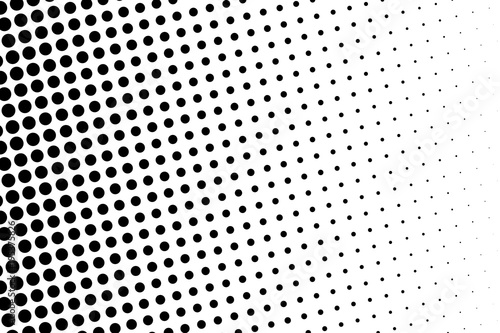 Abstract monochrome halftone pattern. Futuristic panel. Dotted backdrop with circles  dots  point.