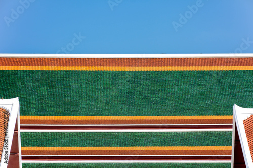 green, yellow and orange classic baked clay roof pattern © sema_srinouljan