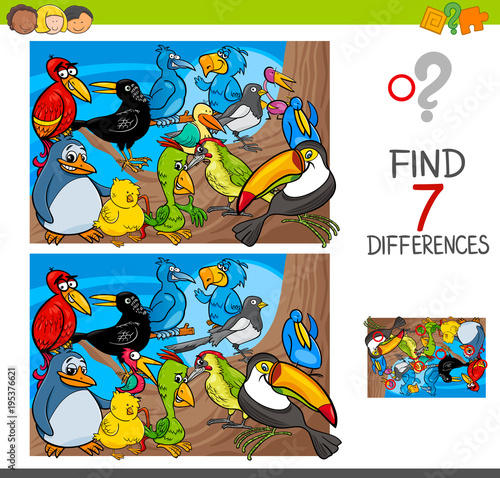 find differences with birds animal characters
