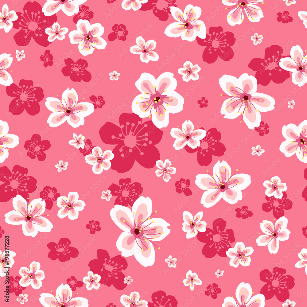 Cherry Blossoms Wallpaper Seamless Pattern Background Cherry Blossoms Wallpaper Seamless Pattern Background