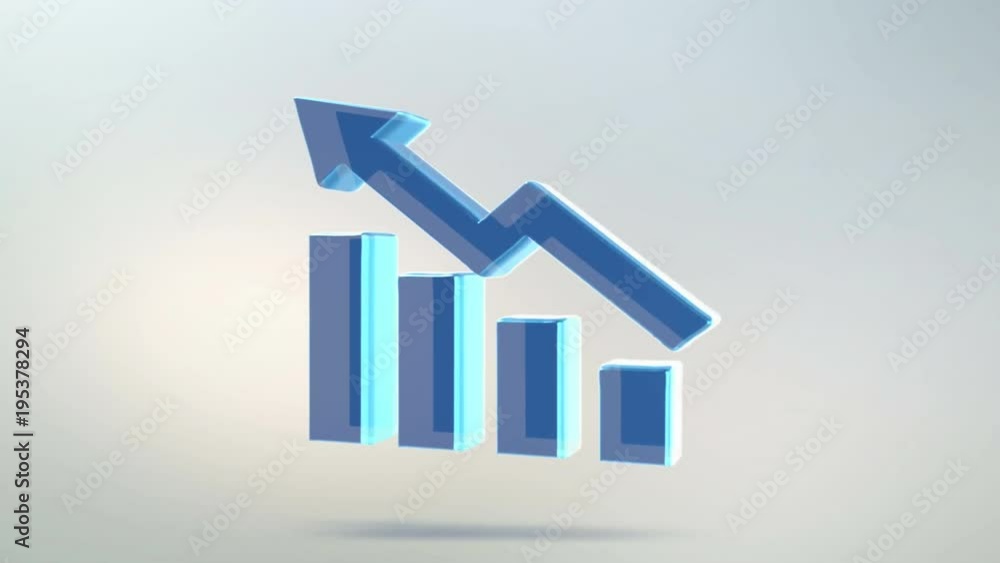 Chart icon is made of glass. Translucent rotating chart icon with alpha channel blue green color. Isolated on white background. Seamless looping Chart icon is made of glass. Translucent rotating chart icon with alpha channel blue green color. Isolated on white background. Seamless looping