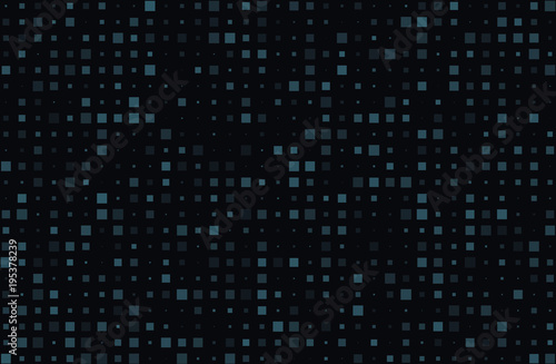 Dark geometric pattern with small squares. Abstract lights from the Windows. Night city. 