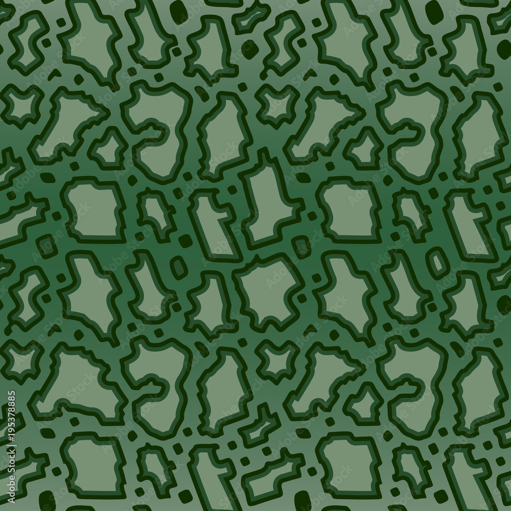 Print snake skin texture repeated seamless pattern green boa