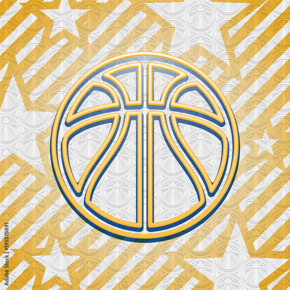 Obraz premium Modern yellow basketball background ball pattern vector sport illustration