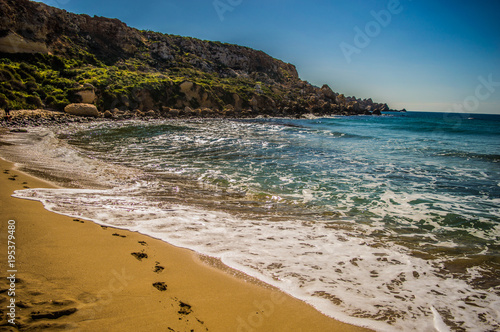 Fototapeta Naklejka Na Ścianę i Meble -  Golden Bay Beach, Malta
