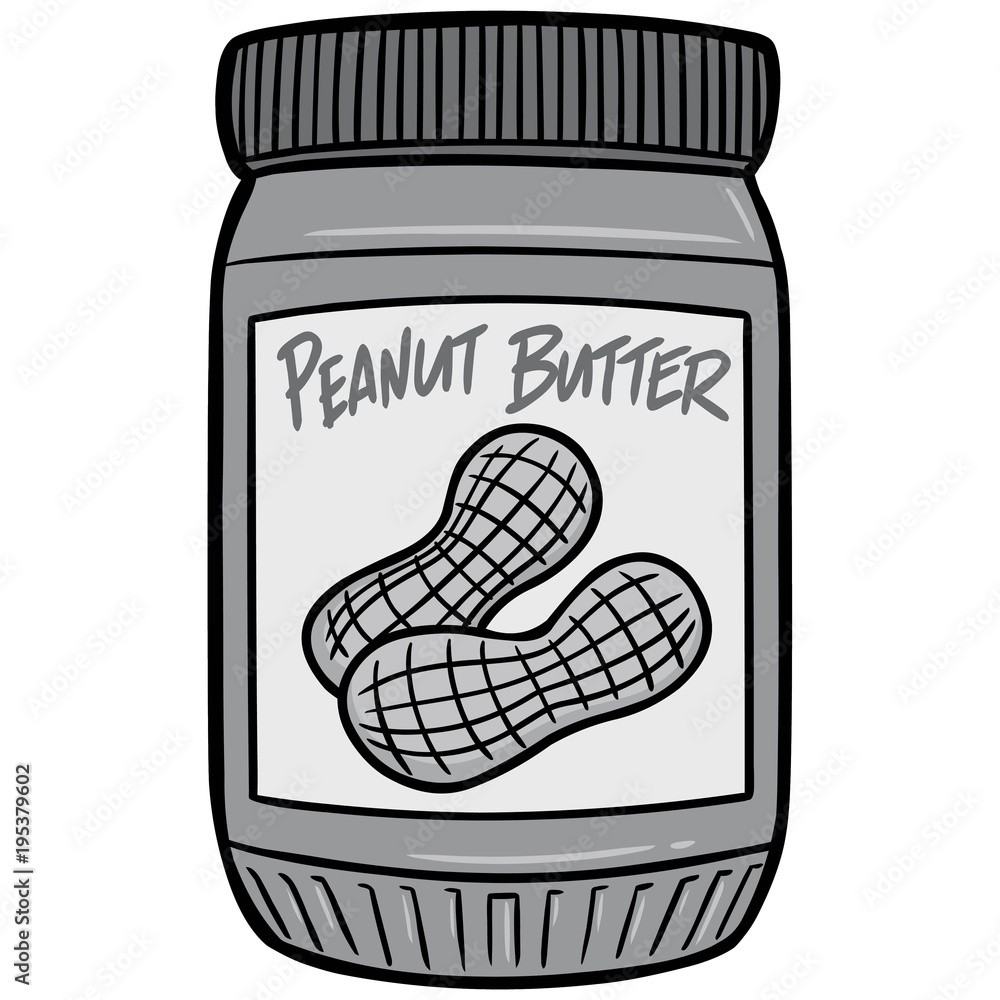 Peanut Butter Illustration A vector cartoon illustration of a jar of