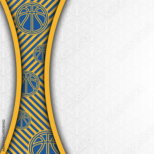 Modern blue and yellow basketball ball pattern vector background