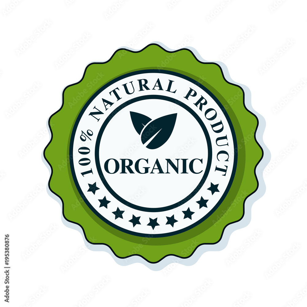 Organic label illustration Organic label illustration