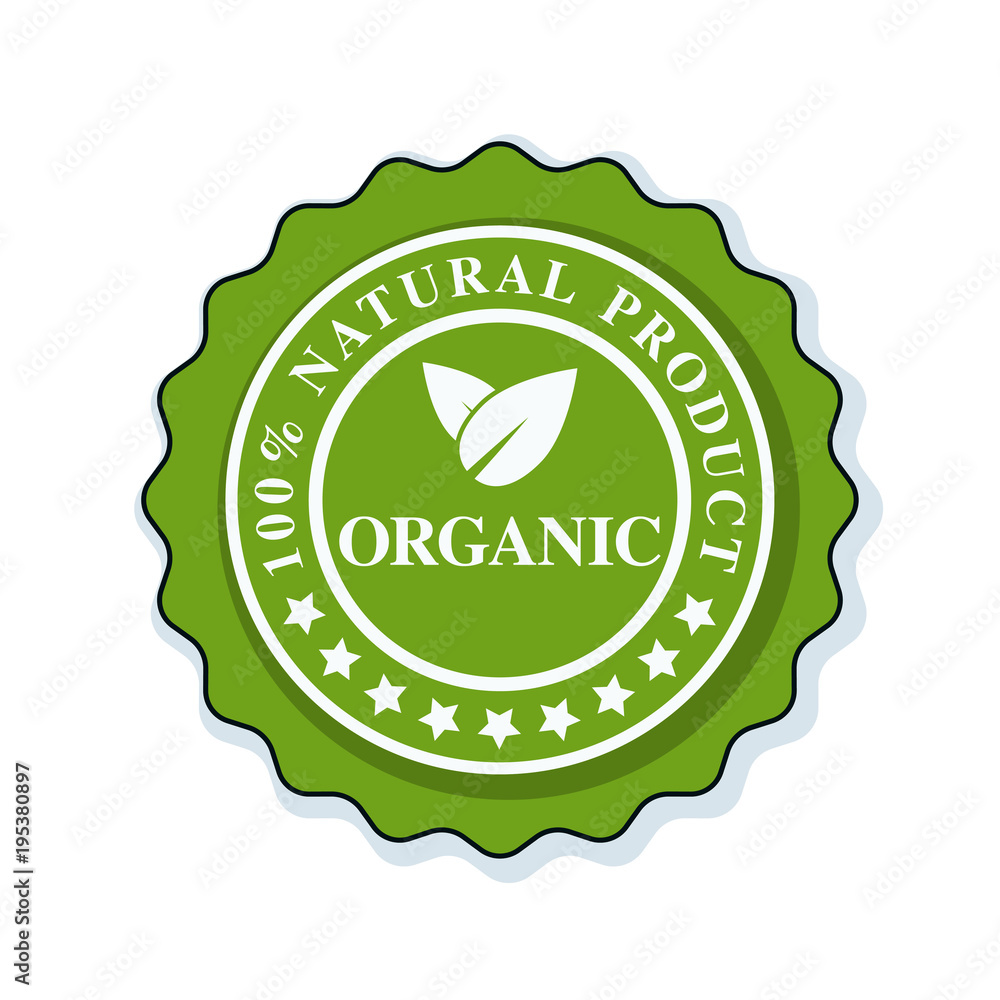 Organic label illustration Organic label illustration