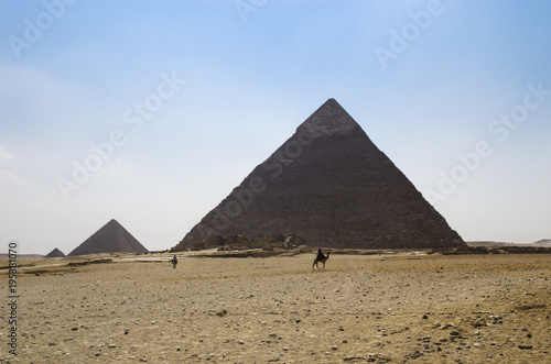 Three pyramids on the horizon, Giza