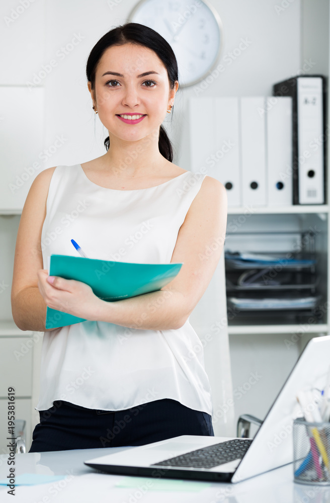 Female manager waiting for clients