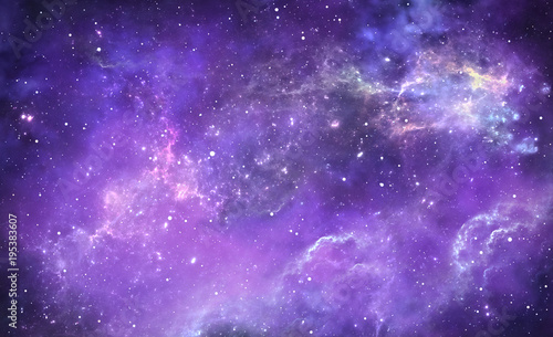 Purple deep space nebula with stars