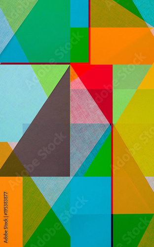 farbenfrohe geometrische Formen - Grafik Design Pop Art - Papier Collage