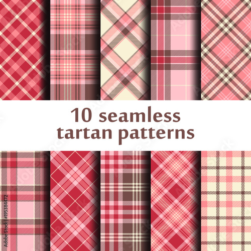 Set of seamless tartan patterns