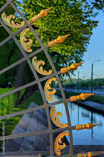 A fragment of the fence of the Summer garden in St. Petersburg