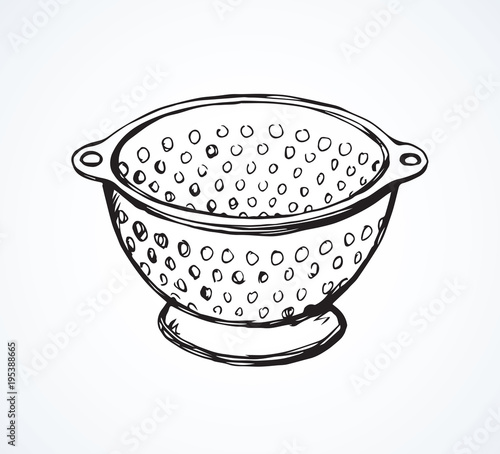 Colander. Vector drawing