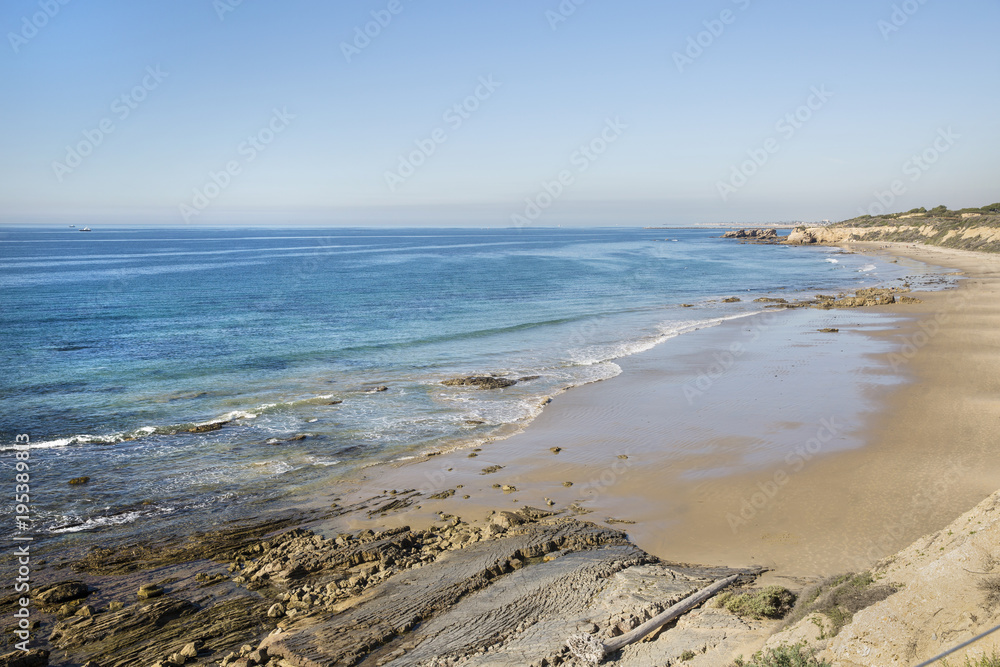 Tide pools and blue ocean water Tide pools and blue ocean water