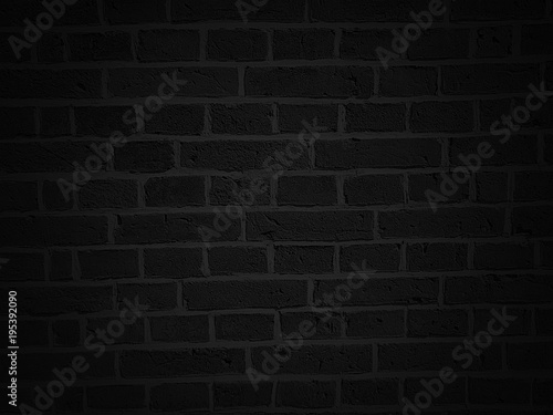 Fototapeta Black wall as background, texture of a black brick wall 

