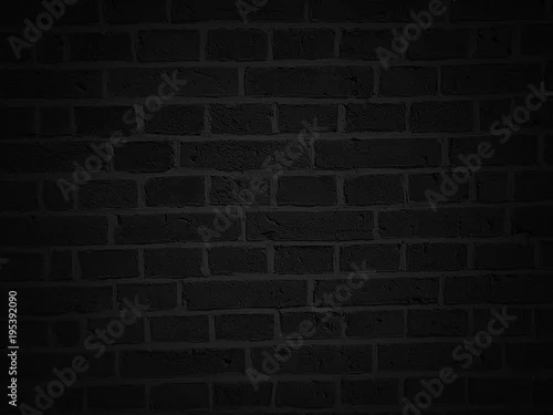 Obraz Black wall as background, texture of a black brick wall 

