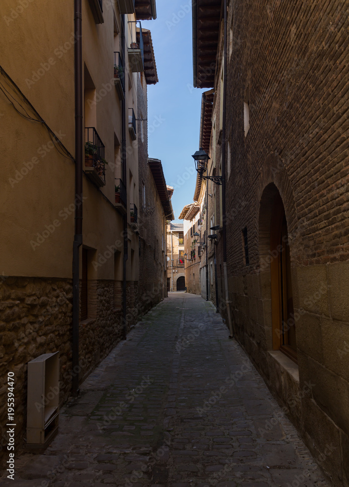 Narrow streets in Puente la Reina, Spain