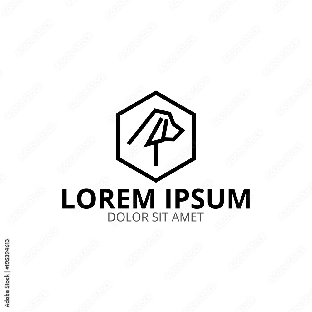 Dog logo and icon design concept template Dog logo and icon design concept template